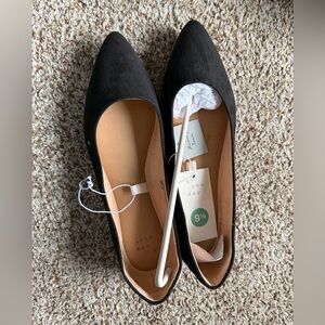 A New Day Shoes Womens , Corinna Black Fabric Pointed Toe Ballet Flats Casual